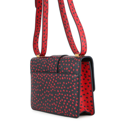 Christian Dior Navy Red Color Leather Shoulder Bag ()