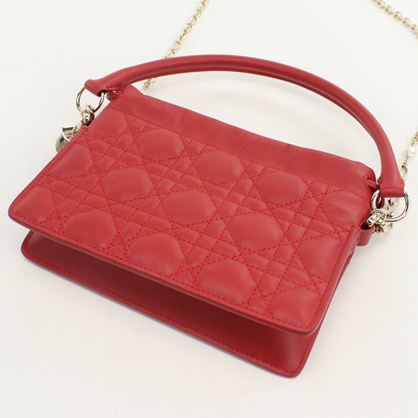 Christian Dior Red Color Leather Handbag ()