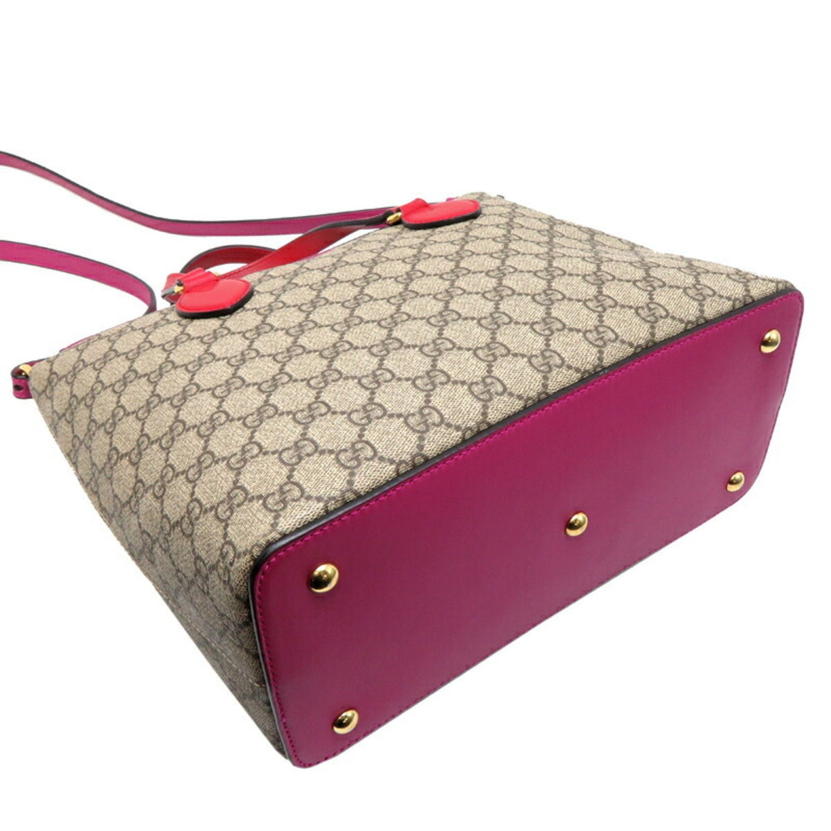 Gucci Beige Pink Gg Supreme Leather Shoulder Bag