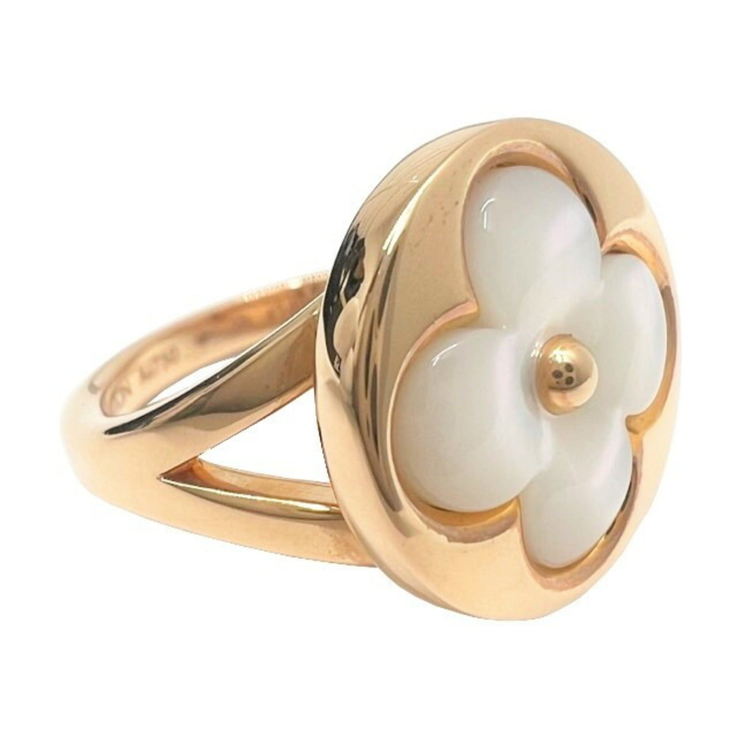 Louis Vuitton Berg Sun Blossom Nacre Ring Pink Gold Shell K18PG AU750 Mother of Pearl No. 50 Q9J24B Women's