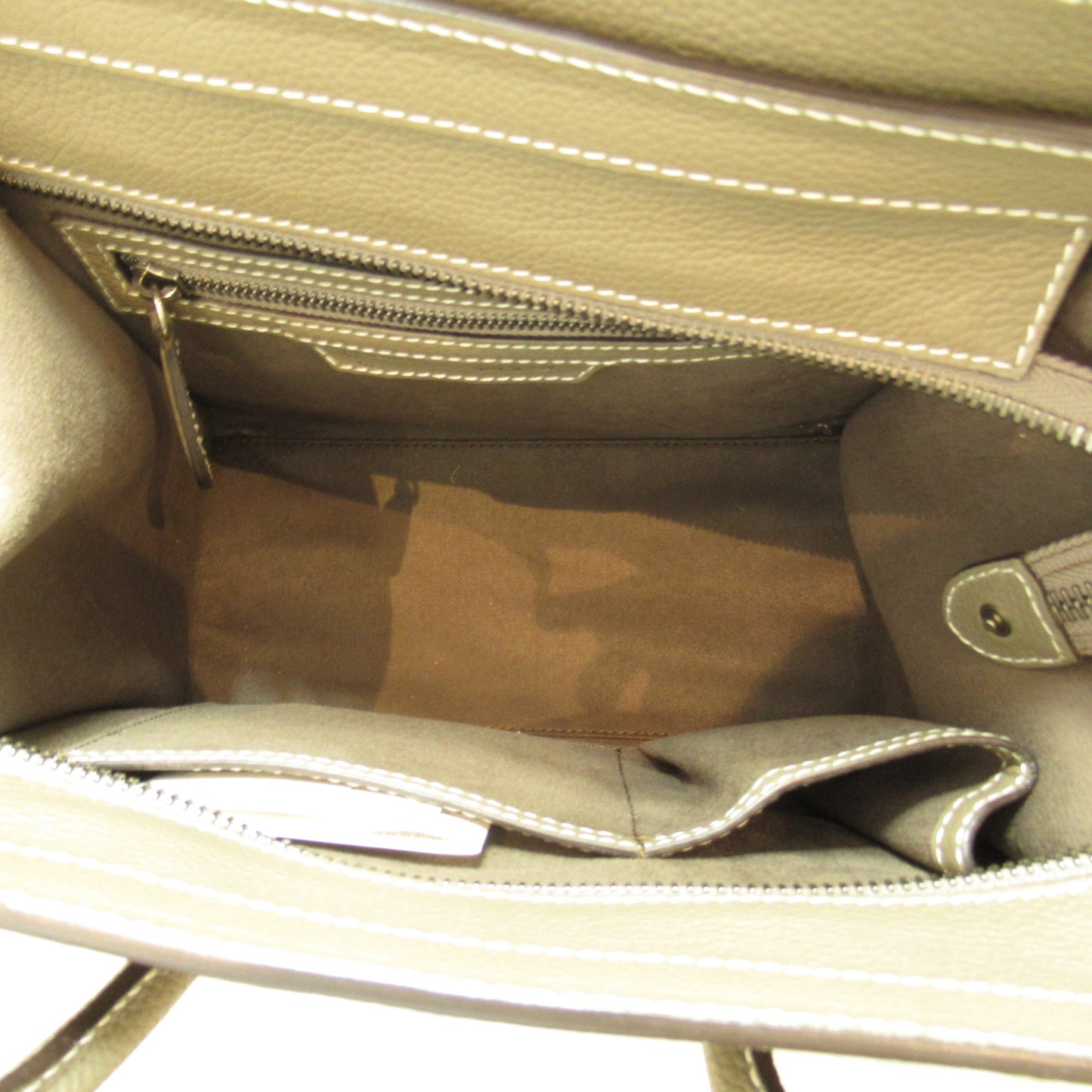 Celine Luggage micro shopper handbag Gray Gurege Calfskin [cowhide] 167793
