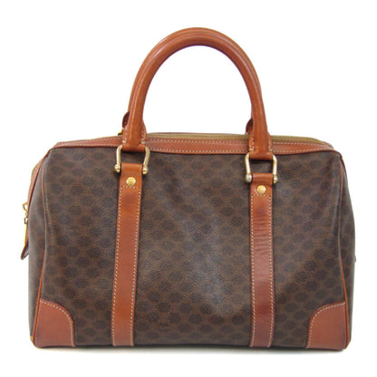 Celine Macadam Men,Women PVC,Leather Boston Bag,Handbag Brown,Dark Brown