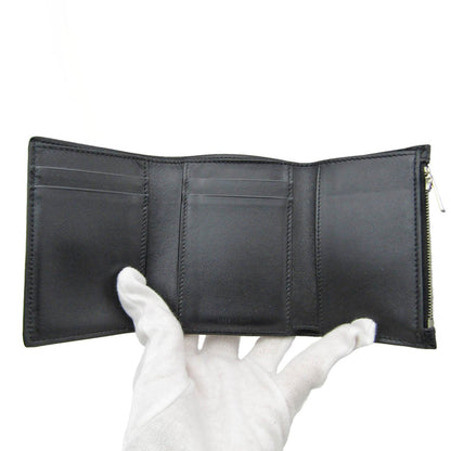 Celine Fine Strap Wallet 10H483BEL.38SI Women's Embossed Calf Leather Wallet [tri-fold] Black