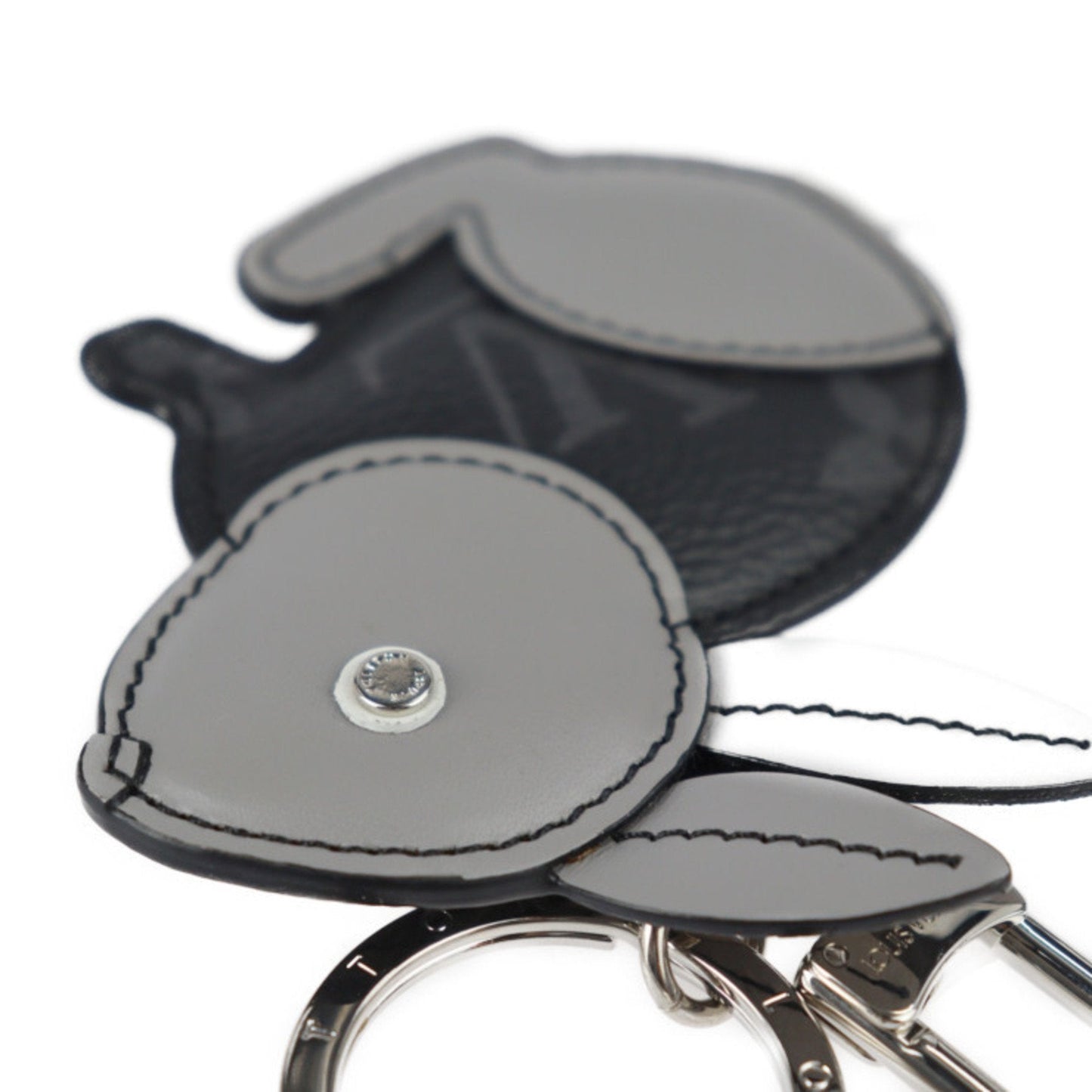 LOUIS VUITTON Portocre Animal Rabbit Keychain M63224 Monogram Eclipse Leather Black Gray Silver Metal Fittings Key Ring Bag Charm