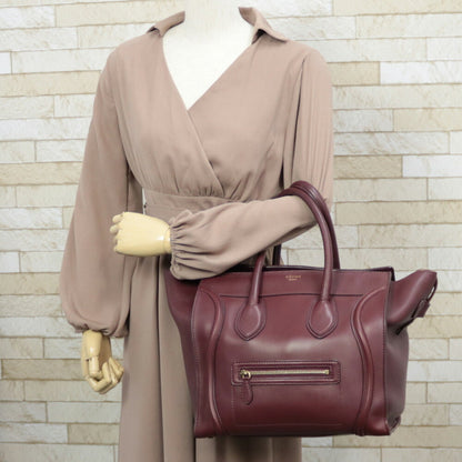 Celine Handbag Luggage Mini Shopper Purple Ladies