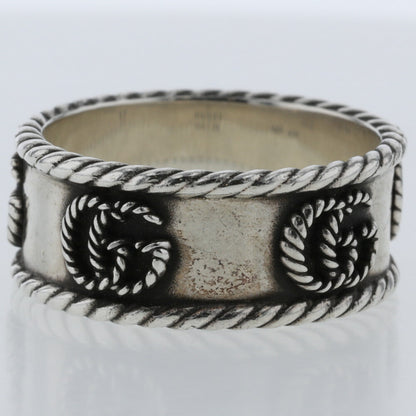 Gucci Ring Double G Width about 9mm 627729 J8400 0701 Silver 925 No. 17 Men's GUCCI