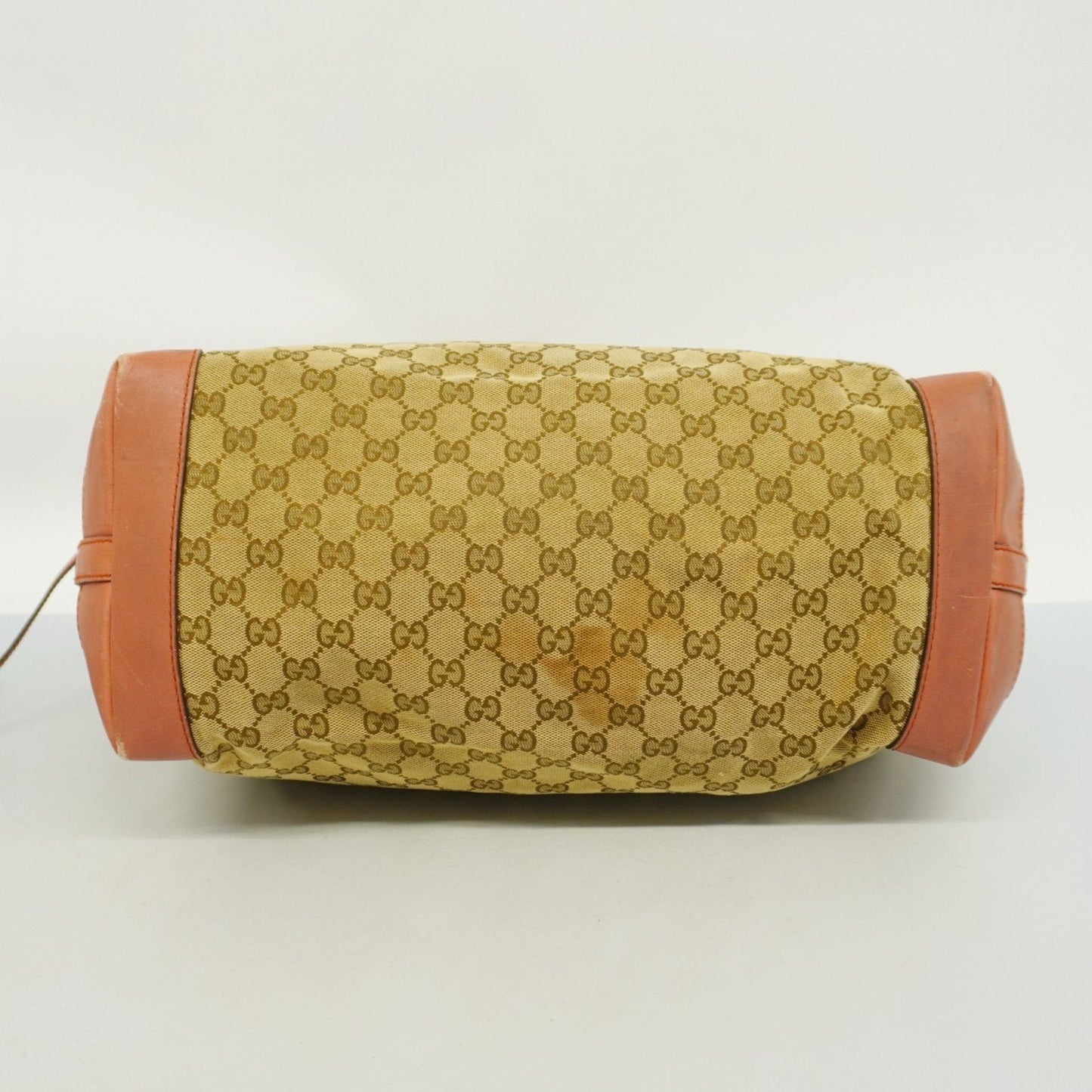 Gucci Brown Red Color Canvas Tote Bag