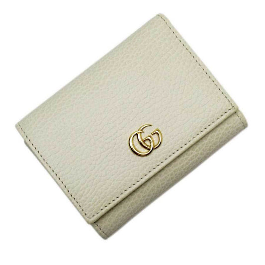 Gucci W Hook Bi-Fold Wallet Double G Gold Leather GUCCI Women