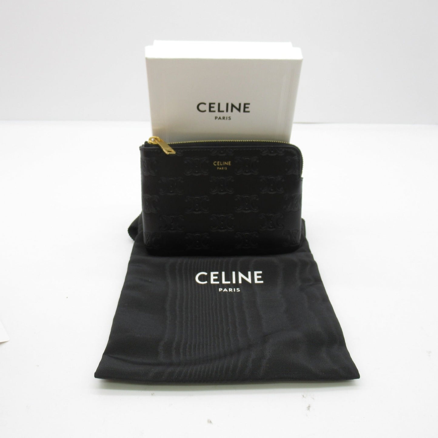 Celine coin purse with hook Black leather