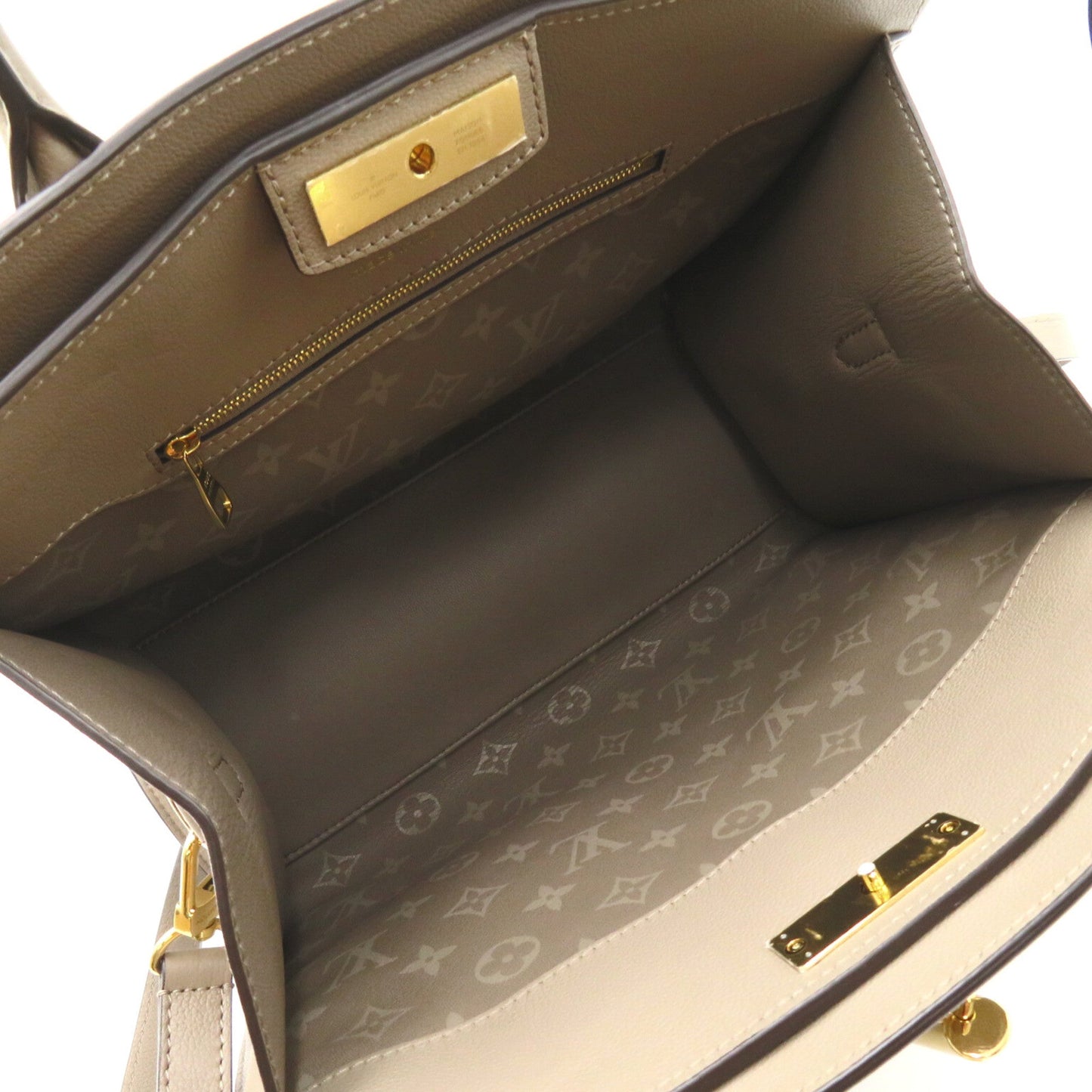 Louis Vuitton Steamer MM Gray Galet Grain calf Calfskin [cowhide] M21280