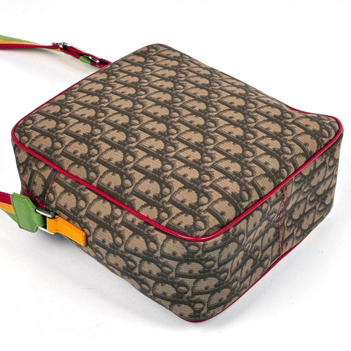 Christian Dior Trotter Brown Multi-Color Coated Canvas Leather Shoulder Bag ()