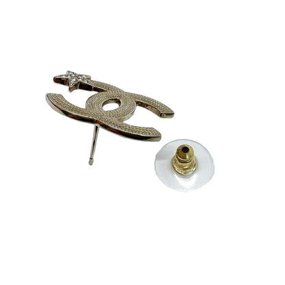 Chanel earrings here mark CC star gold rhinestone metal ladies ABB491 B23B new item