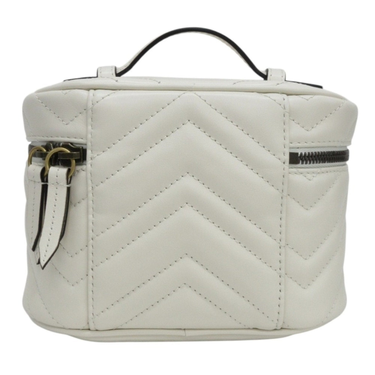 Gucci White Leather Pouch Vanity Bag