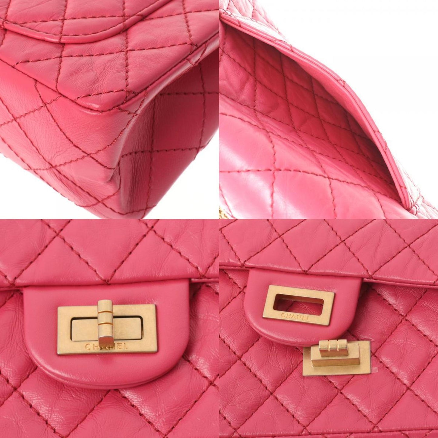 Chanel 2.55 chain pink tone ladies calf shoulder bag