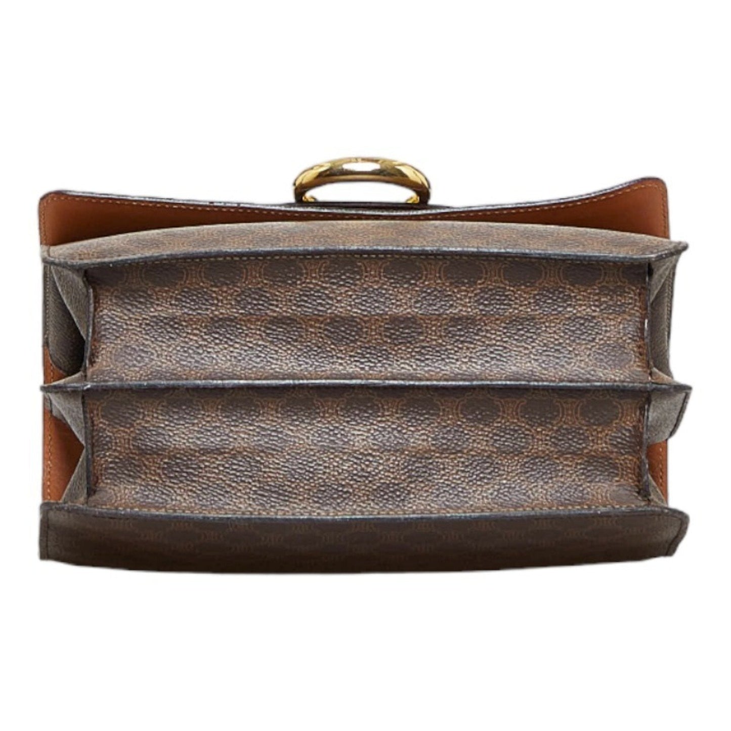 Celine Macadam Handbag Brown PVC Leather Ladies