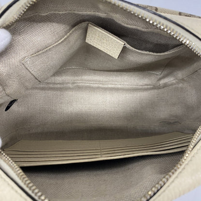 Gucci Brown White Canvas Shoulder Bag