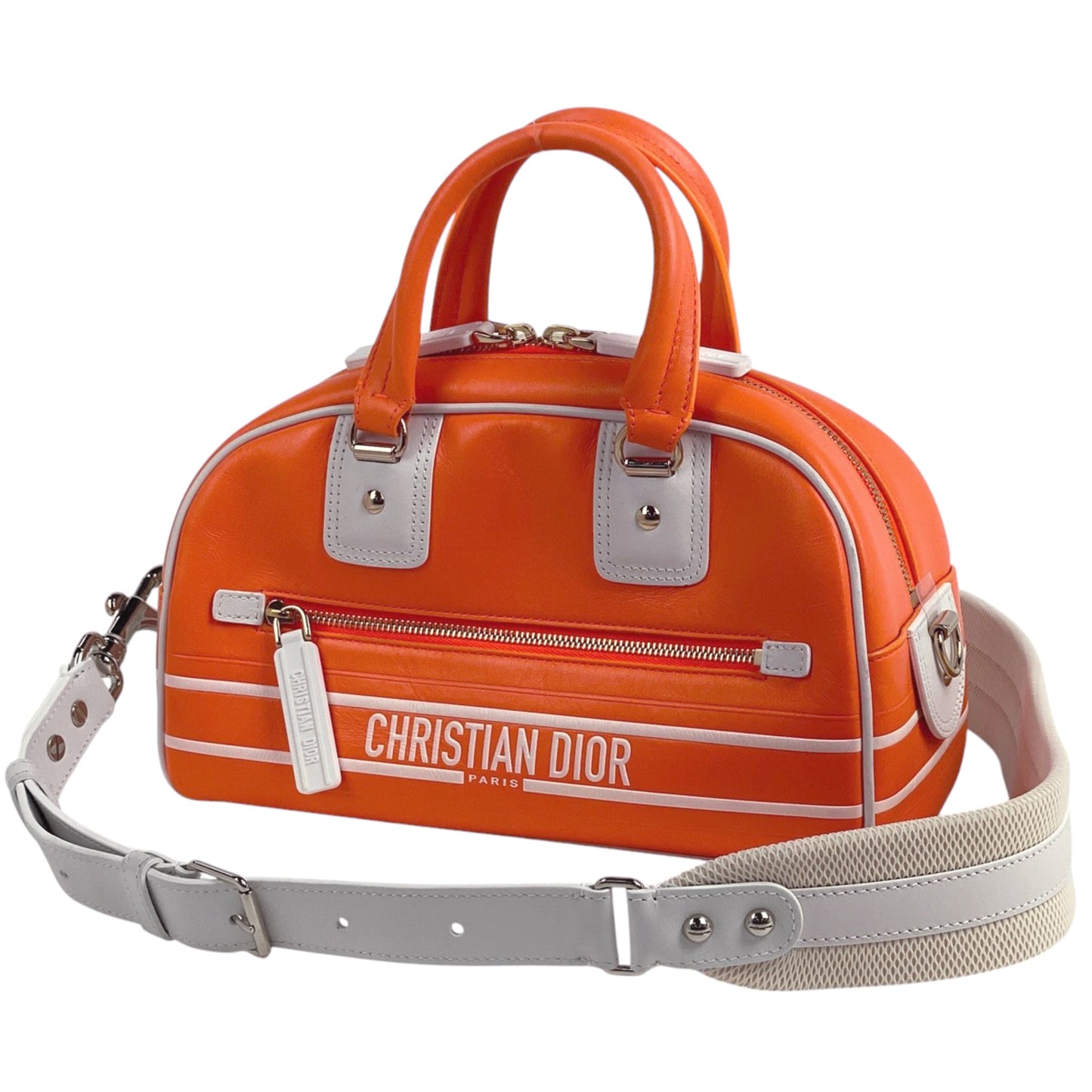 Christian Dior Orange Leather Handbag Shoulder Bag ()