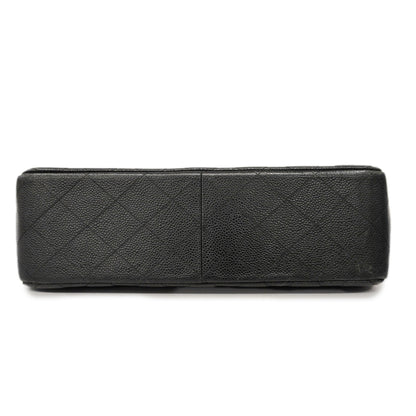 ChanelAuth  Matelasse W Flap W Chain Women's Caviar Leather Shoulder Bag Black