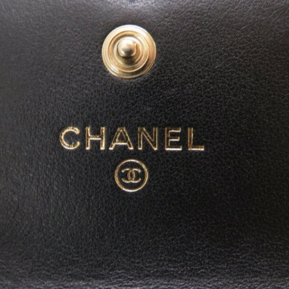 CHANEL CC Filigree Matelasse Caviar Skin Black 28th Series AP0375 Trifold Wallet Cocomark