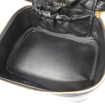 Chanel Caviar Skin Vanity Bag Women's Caviar Leather Vanity Bag Black