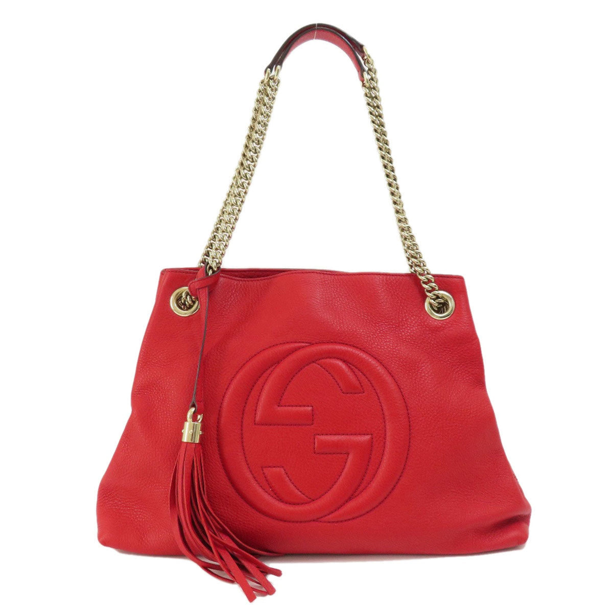 GUCCI 308982 Chain Shoulder Soho Tote Bag Leather Women's