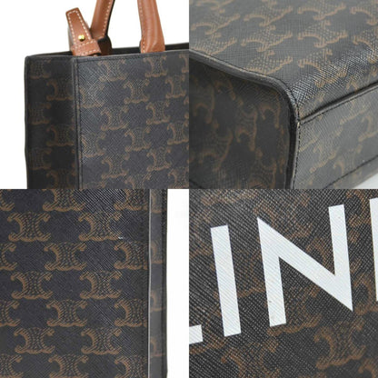 Celine Handbag Shoulder Bag Triomphe Small Vertical Hippo PVC Coated Canvas Brown Unisex 191542
