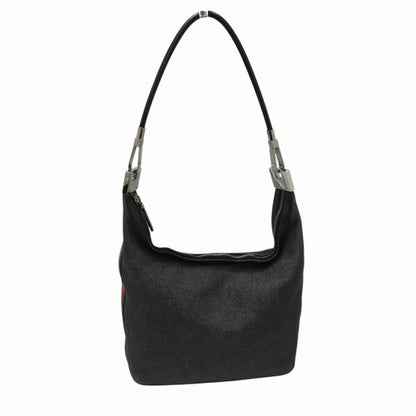 Gucci Sherry Line Black Canvas Handbag Shoulder Bag