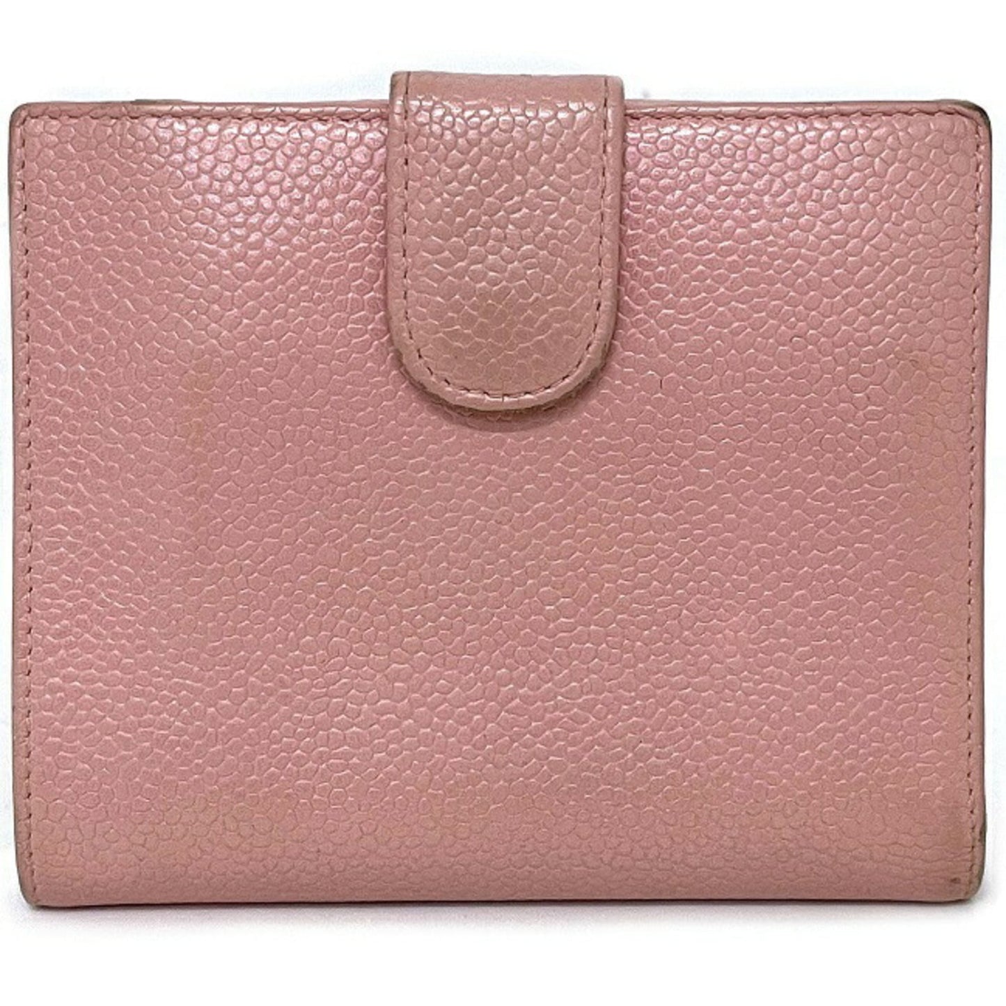 Chanel Bi-Fold Wallet Pink Caviar Skin A13496 Coco Mark 9s CHANEL W Ladies Pastel