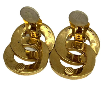 Celine Design Earrings Round GP Gold Ladies