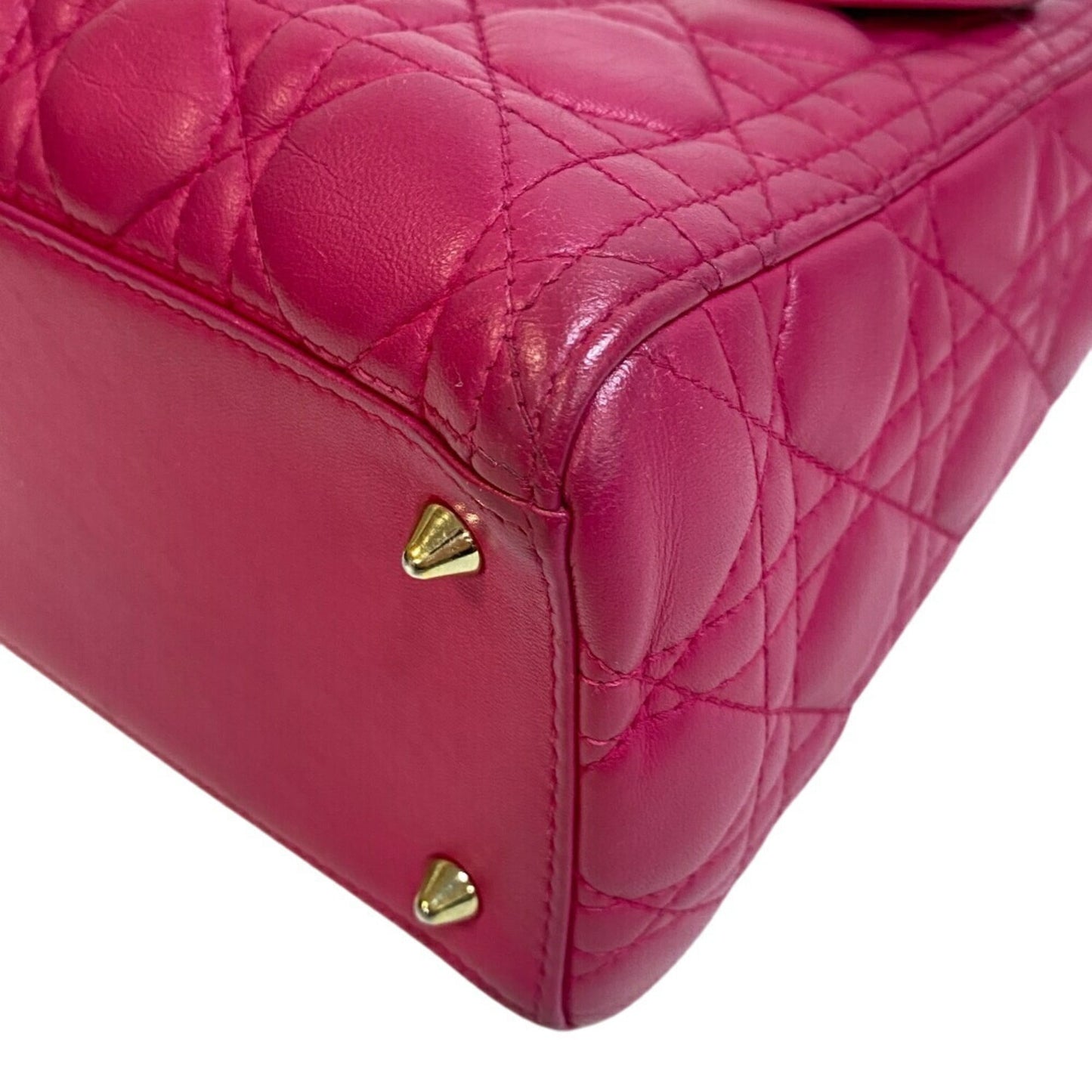 Christian Dior Lady Dior Pink Leather Handbag ()