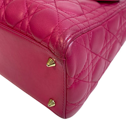 Christian Dior Lady Dior Pink Leather Handbag ()