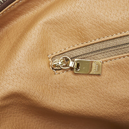 Celine Macadam MC98 2 Women's PVC Boston Bag,Clutch Bag,Handbag,Pouch,Tote Bag,Vanity Bag Brown