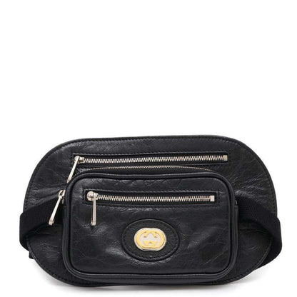 Gucci Black Leather Pouch Sling Bag ()