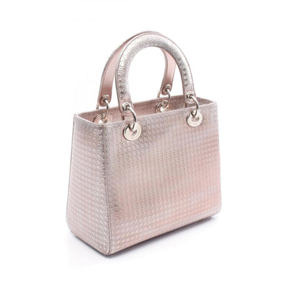 Christian Dior Pink Silver Leather Handbag ()