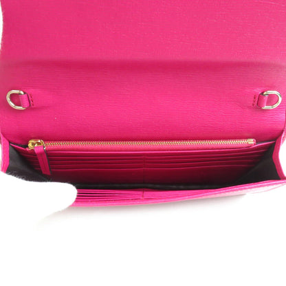 Gucci Pink Leather Chain/Shoulder Wallet