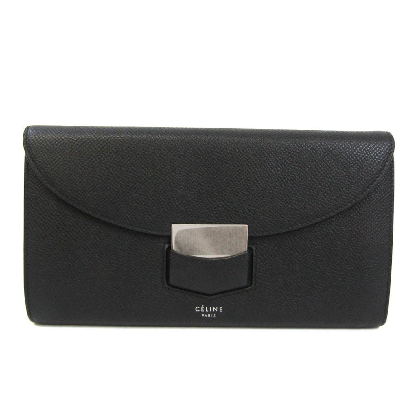 Celine Trotter Large 107853APM Women's Calfskin Long Wallet [bi-fold] Black