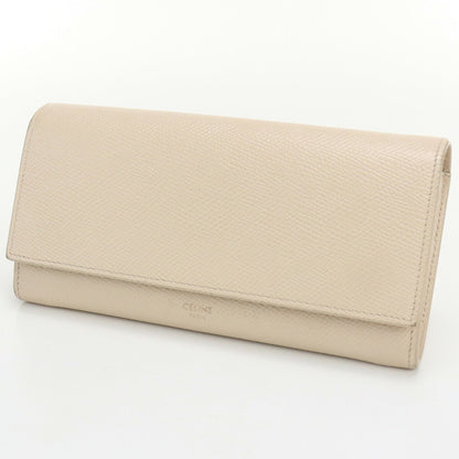 Celine Large Flap 73004757 Long Wallet with Folded Coin Purse Leather Ladies