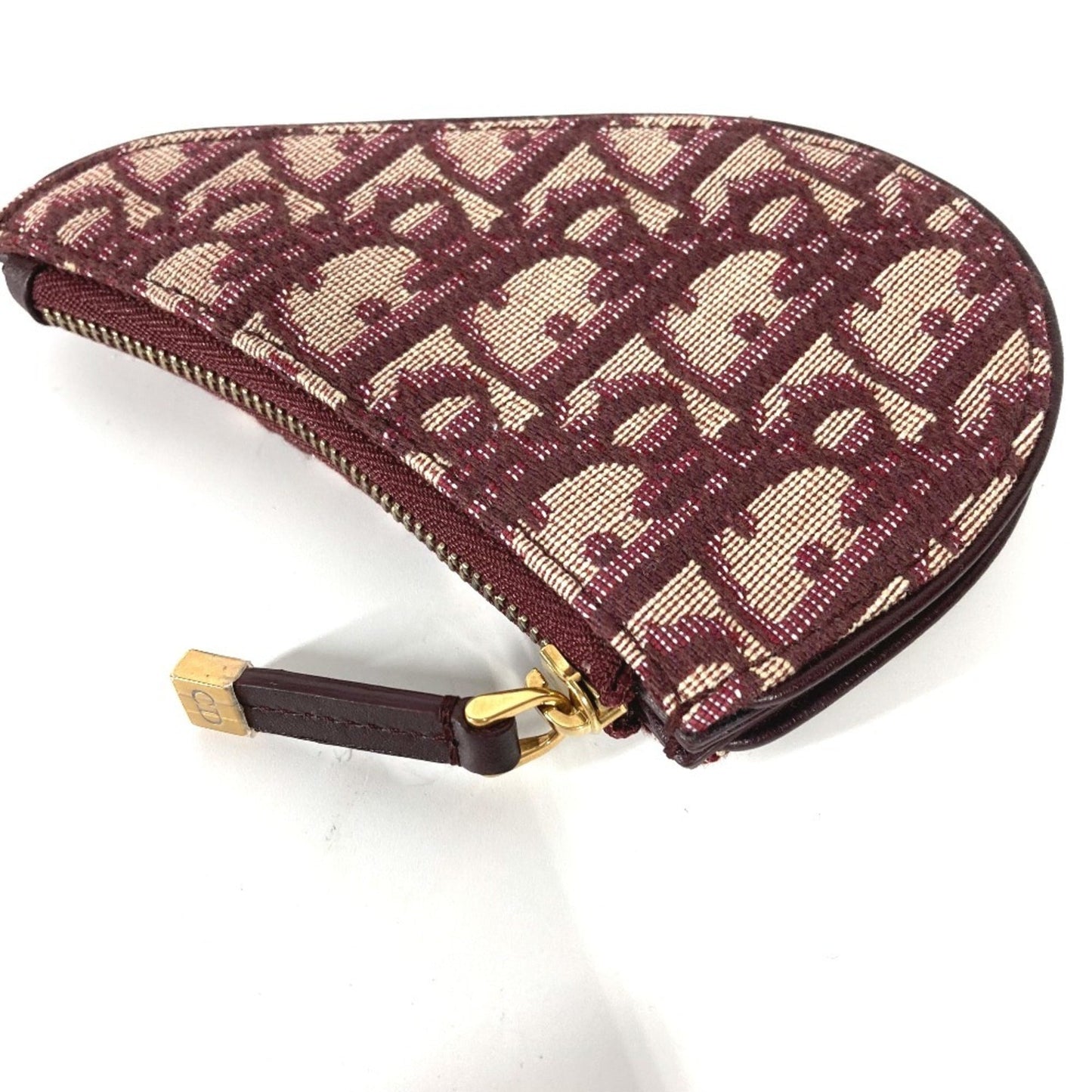 Christian Dior Wine Canvas Leather Coin Purse/Coin Case ()