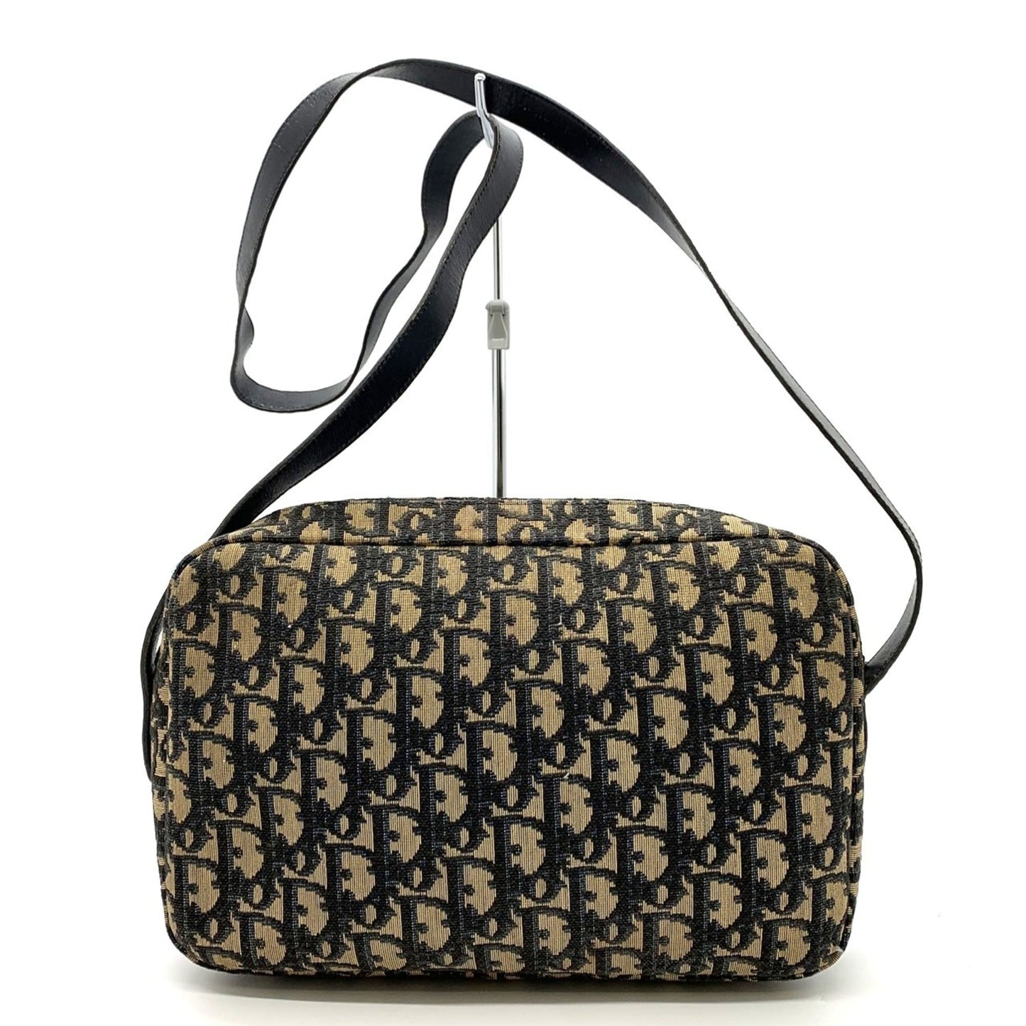 Christian Dior Trotter Brown Canvas Leather Shoulder Bag ()