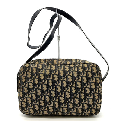 Christian Dior Trotter Brown Canvas Leather Shoulder Bag ()