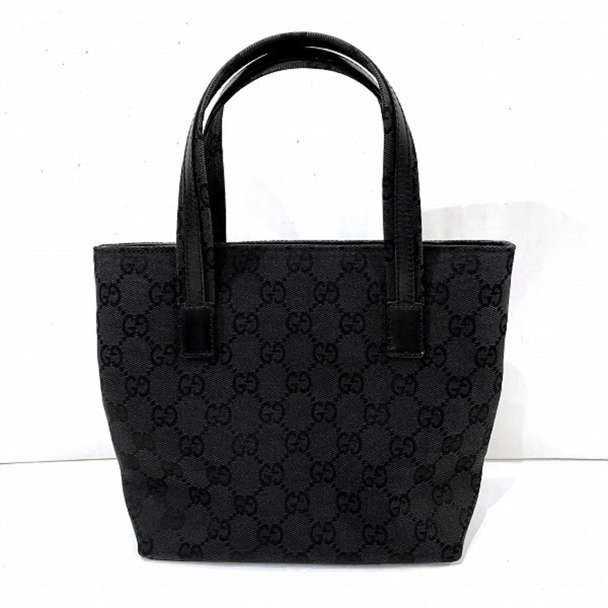 Gucci Black Gg Canvas Handbag