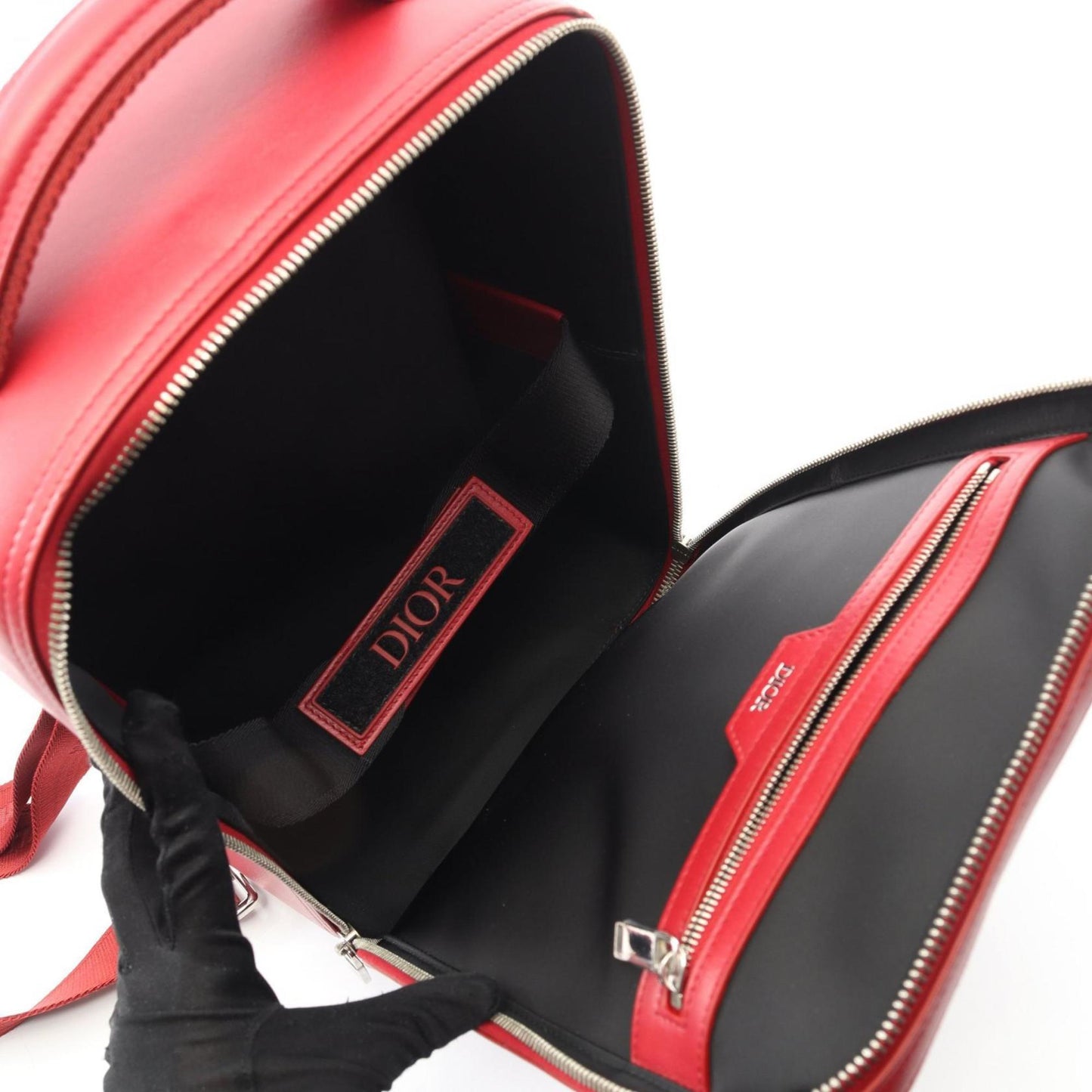 Christian Dior Red Color Leather Fanny Pack Sling Bag ()