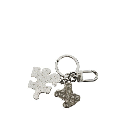 LOUIS VUITTON Porto Cle puzzle bag charm key holder ring MP3453 silver multicolor metal leather ladies