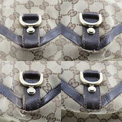 Gucci Abbey Tote Bag 141472 GG Canvas x Leather Beige/Brown Ladies