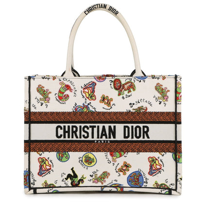 Christian Dior Multi-Color White Canvas Tote Bag ()