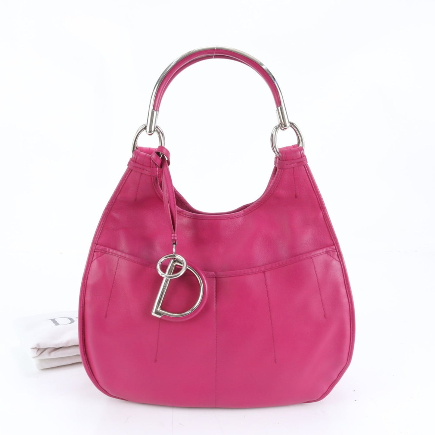 Christian Dior Pink Leather Handbag Shoulder Bag Tote Bag ()