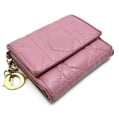 Christian Dior Pink Leather Wallet (Tri-Fold) ()