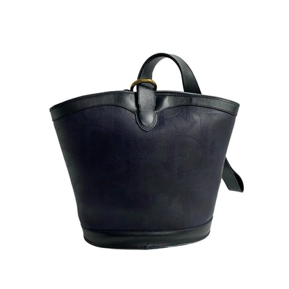 Christian Dior Navy Leather Pvc Shoulder Bag Tote Bag ()