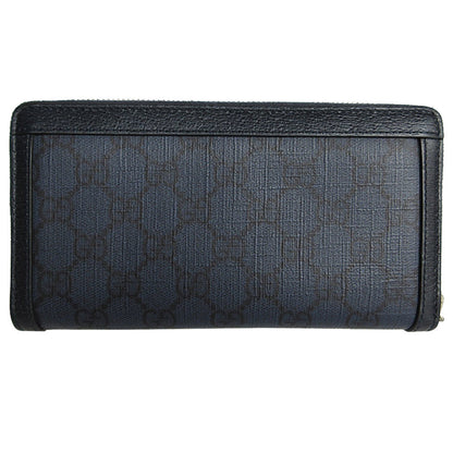 Gucci Navy Gg Supreme Long Wallet (Bi-Fold)