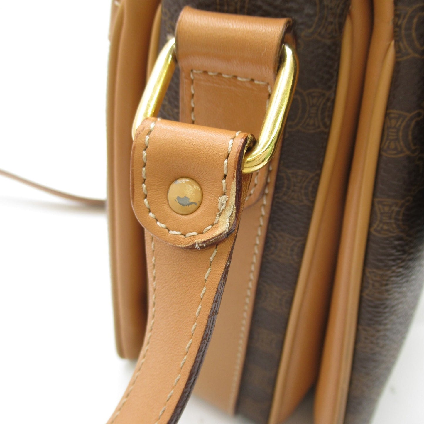 Celine Shoulder Bag Brown PVC coated canvas